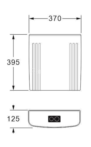 Бачок пластиковый AZARIO 370x125x395 с соединительной трубой, белый (AZ-207)