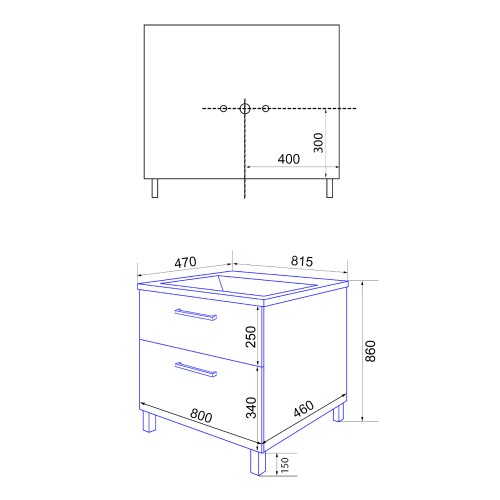 Комплект тумба Azario Ника 80 Н 815х470х860 напольная, с раковиной Tempo 80, белый глянцевый (CS0009