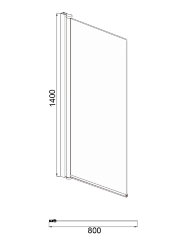 Шторка для ванны Azario Merrit 80х140 цвет профиля серебро (AZ-NF6211-1 800)