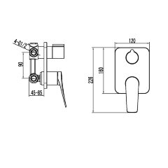 Смеситель Lemark Bronx LM3727BL для ванны и душа, встраиваемый