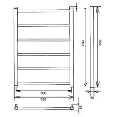 Полотенцесушитель Водяной ДВИН J 80/50 1"-1/2" К3 Черный матовый (4627152135204)