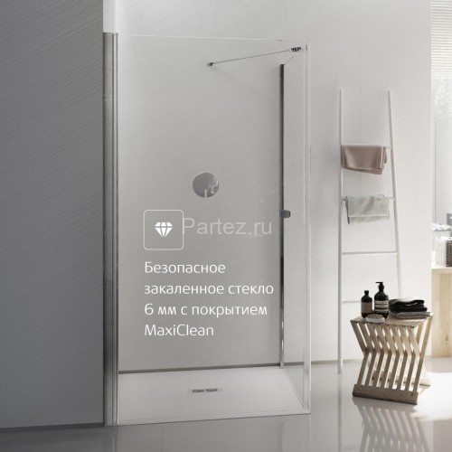 Душевая дверь Roca CAPITAL распашная 90х195, толщина полотна 6мм универсальная, цвет профиля хром