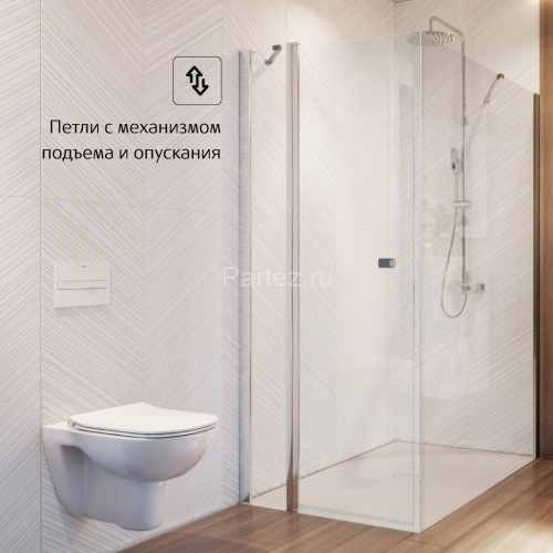 Душевая дверь Roca CAPITAL распашная 90х195, толщина полотна 6мм универсальная, цвет профиля хром