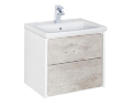 Тумба под раковину Roca Ronda, 60 см, с ящиками, бетон/белый глянец (Z.RU93.0.300.2)