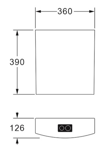 Бачок пластиковый AZARIO 360x126x390 с соединительной трубой, белый (AZ-206)