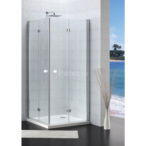 Душевая дверь Roca CAPITAL складная 90х195, толщина полотна 6мм универсальная, цвет профиля черный