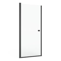 Душевая дверь Roca CAPITAL распашная 90х195, толщина полотна 6мм универсальная, цвет профиля черный