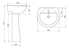 Раковина Santeri Соната 540х485, белая (1.3111.2.S00.11B.0)