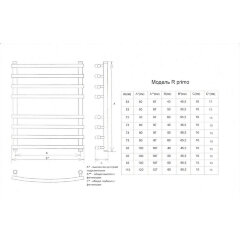Полотенцесушитель водяной ДВИН R Primo 100/50 1"-3/4"-1/2" К3 Полированный (4627085953012)