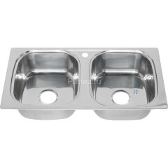 Мойка 8747S MELANA 0,6/180 2-я чаша врезная прямоугольная с сифоном (199  t *8)