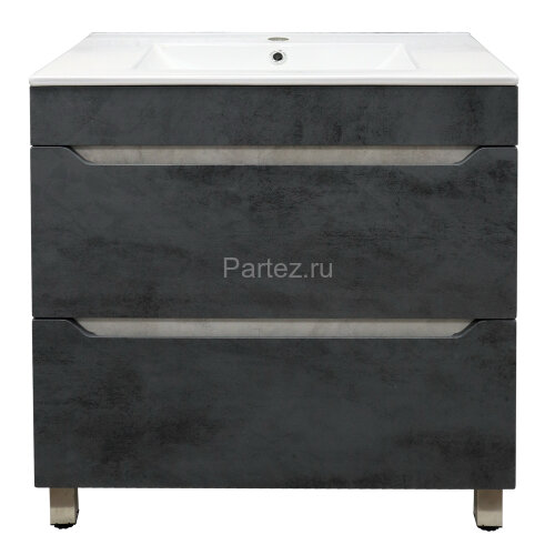 Комплект тумба Loranto Florena 70 710х470х810 напольная, с раковиной Azario Leon, темный бетон (CS00