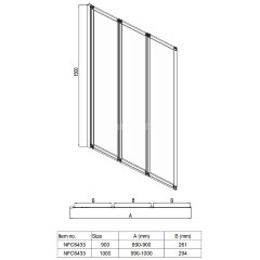 Шторка для ванны складная Azario PRESTON 100х150 цвет профиля хром (AZ-NFC6433 1000)