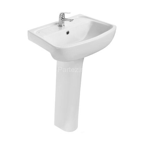 Раковина подвесная Santek "Лонги-60" 600х420х195 фарфор, 1 отверстие под смеситель, белая (1.WH50.1.