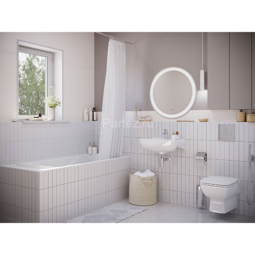 Раковина подвесная Santek "Лонги-60" 600х420х195 фарфор, 1 отверстие под смеситель, белая (1.WH50.1.