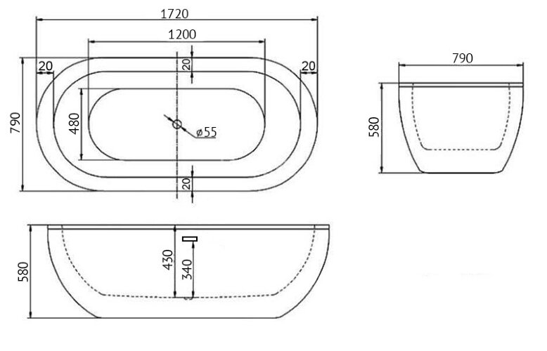 Акриловая ванна ABBER AB9241