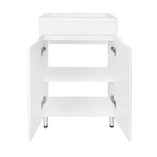 Комплект тумба Loranto Палермо 50Н 495х345х840 напольная, с раковиной Фрея 50, белый (CS00093376)