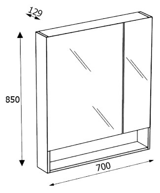 Зеркальный шкаф Roca Gap 70, 70*13*85 см, с доводчиком, белый глянец Z.RU93.0.288.6