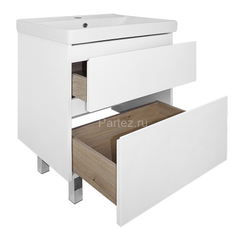 Комплект тумба Azario Мила 60Н 610х480х860 напольная, с раковиной Tempo 60, белый матовый (CS0009136