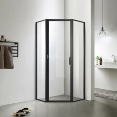 Душевое ограждение Azario RICHMOND 1000х1000х2000, БЕЗ ПОДДОНА, прозрачное стекло 6 мм, цвет профиля черный (AZ-NAG3231 1000 Black)