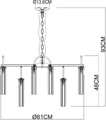 Подвесная люстра Arte Lamp A4088LM-15AB