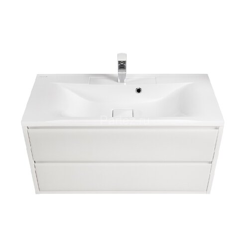 Тумба под раковину AQUATON Римини 100 подвесная, белый глянец (1A232801RN010)