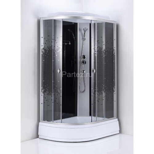 Душевая кабина Loranto 120x80x215 правая, поддон 13 см, 4 мм прозрачное стекло с рисунком "мозайка" (CS-1200-13ТМ/М R)