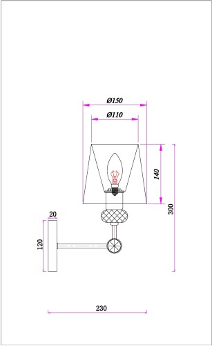 Бра Arte Lamp A4093AP-1AB