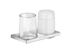 Держатель стакана и дозатора жидкого мыла, двойной Keuco Edition 11, хром (11153019000)