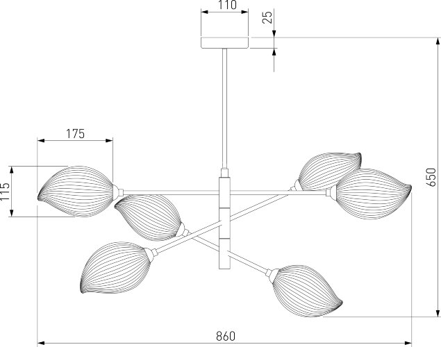 Подвесная люстра Eurosvet 30189/6 черный