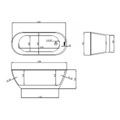Ванна акриловая AZARIO BELLAGO 1700х700х600 отдельностоящая  (AZ-М722)