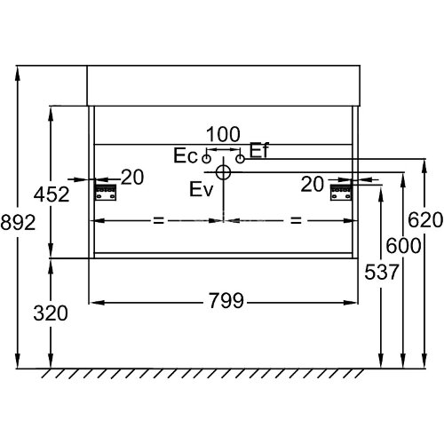 Тумба под раковину Jacob Delafon Vivienne 80 подвесная, Белая глянцевая (EB1667-J5-J5)