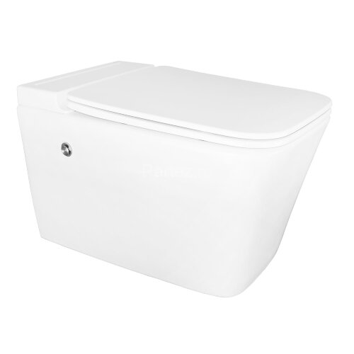 Унитаз импульсный Azario 360х590х380 подвесной, квадратный, быстросъемное сиденье микролифт, монтажн