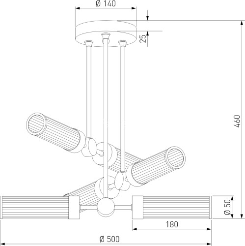 Потолочная люстра Eurosvet 60166/6 латунь