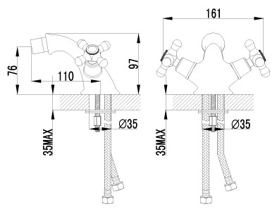 Смеситель Lemark Vintage LM2808B для биде