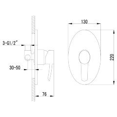 Смеситель Lemark Atlantiss LM3219C с гигиеническим душем, встраиваемый