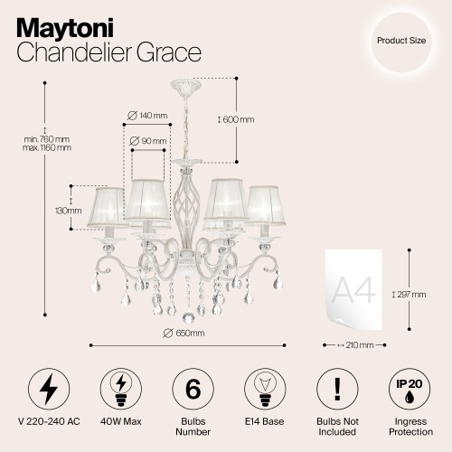 Подвесная люстра Maytoni ARM247-06-G
