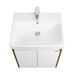 Тумба под раковину AQUATON Сканди 55 Doors универсальная, Белый/Дуб Рустикальный (1A278801SDZ90)