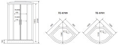 Timo eco ТЕ-0701 душевая кабина (100*100*215), шт