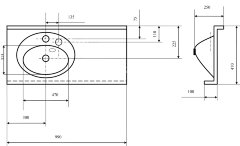 Раковина - столешнца AQUATON Отель1000, белая (1A70083NOT01R)