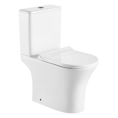 Унитаз-компакт Azario FRETTA ROUND N 340х650х770 напольный, безободковый, c быстросьемным сиденьем м