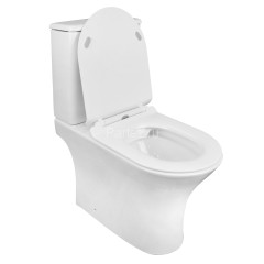 Унитаз-компакт Azario FRETTA ROUND N 340х650х770 напольный, безободковый, c быстросьемным сиденьем м