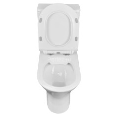 Унитаз-компакт Azario FRETTA ROUND N 340х650х770 напольный, безободковый, c быстросьемным сиденьем м