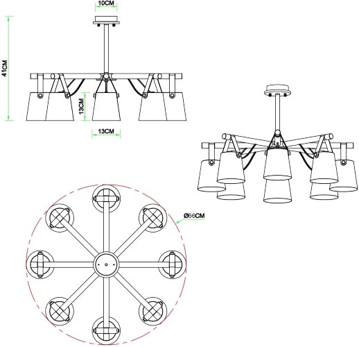 Потолочная люстра Arte Lamp A7032PL-8WH