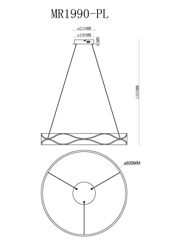 Подвесная люстра MyFar MR1990-PL