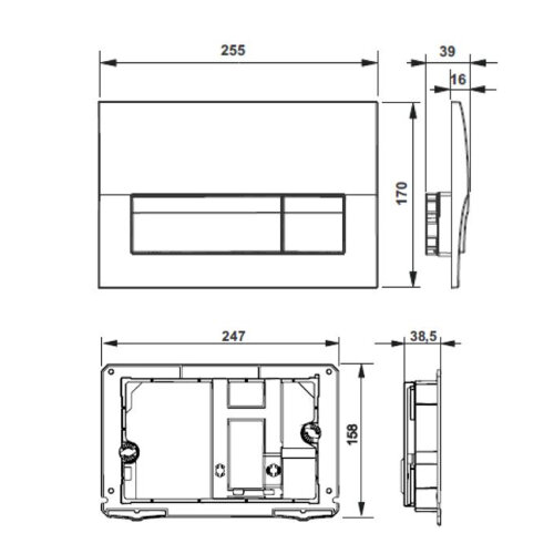 Кнопка смыва Roca Z_ACTIVE PL B01 для ПЭК, хром матовый