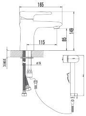Смеситель для умывальника с гиг./душем Lemark Status LM4416C