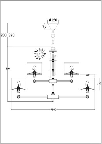 Подвесная люстра Maytoni MOD088PL-15BS