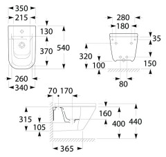 Биде подвесное со скрытым креплением Roca GAP (7.3574.7.600.0)
