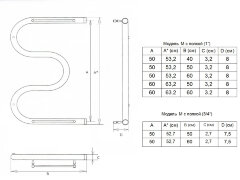 Полотенцесушитель водяной ДВИН M М-образный 60/60 c полкой, полированный (4627085940791)