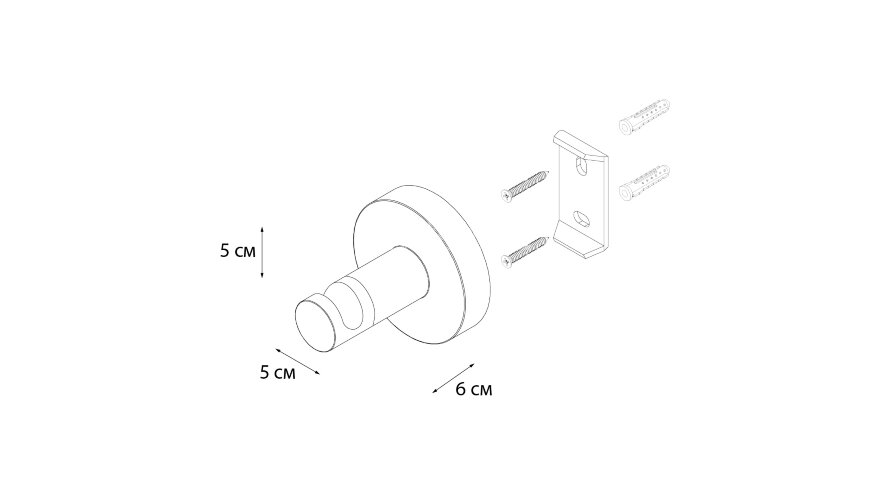 Крючок Fixsen Comfort Black, Черный матовый (FX-86005)